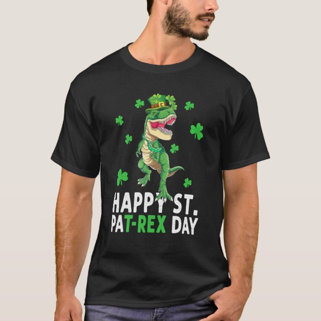 Lycklig St Pat T Rex Saint patrick's day Dinosaur  T Shirt (Framsida)