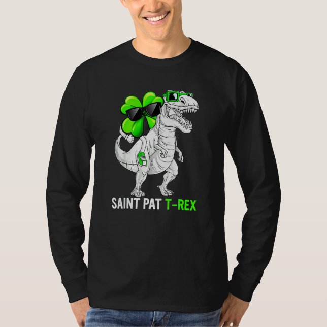 Lycklig St Pat T Rex Saint patrick's day Dinosaur  T Shirt (Framsida)