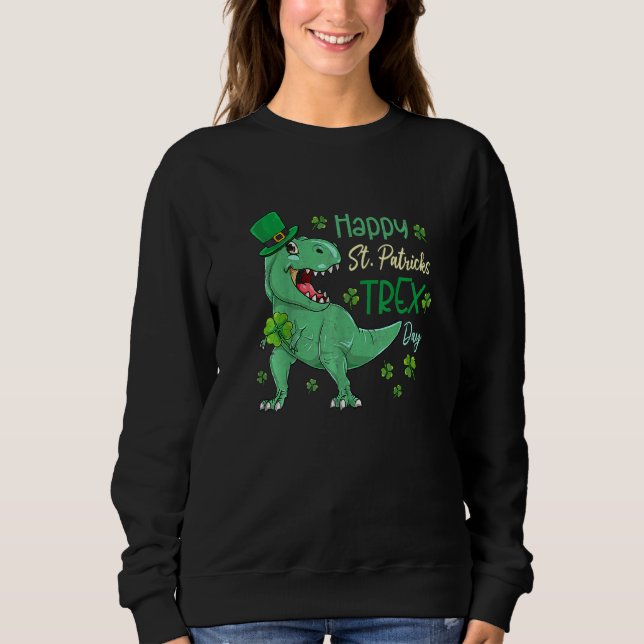Lycklig St Pat T Rex Saint patrick's day Dinosaur  T Shirt (Framsida)