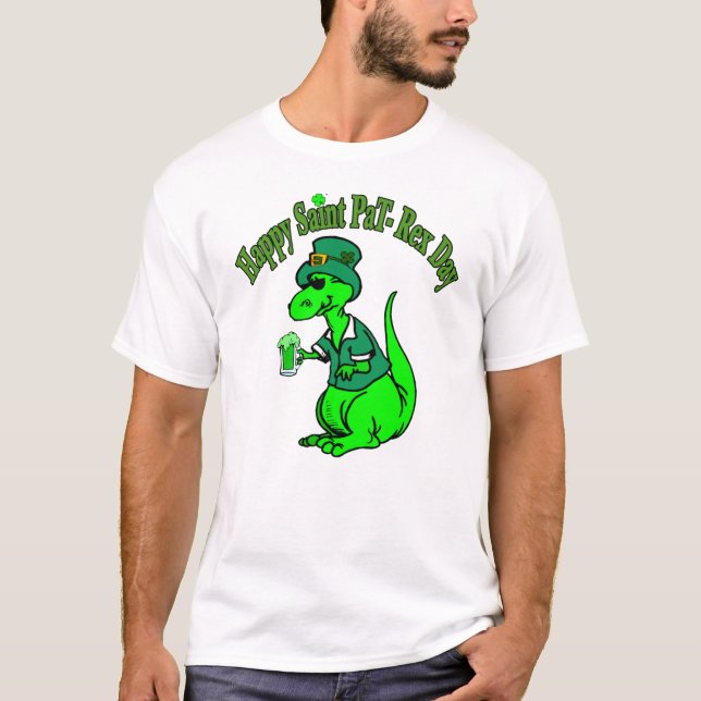 Lycklig St Pat T-Rex Saint patrick's day Dinosaur  T Shirt (Framsida)