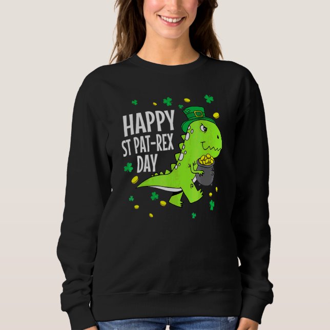 Lycklig St Pat T Rex Saint patrick's day Dinosaur  T Shirt (Framsida)
