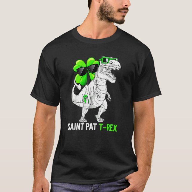Lycklig St Pat T Rex Saint patrick's day Dinosaur  T Shirt (Framsida)