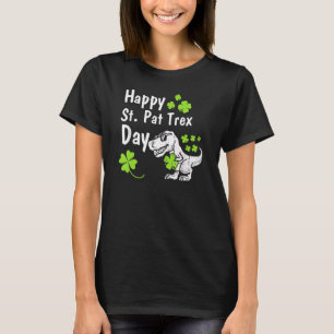 Lycklig St Pat T Rex Saint patrick's day Funny Din Shirt