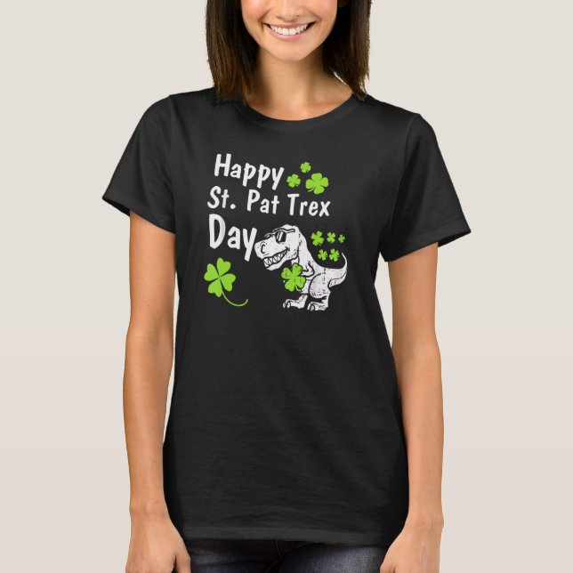 Lycklig St Pat T Rex Saint patrick's day Funny Din Shirt (Framsida)