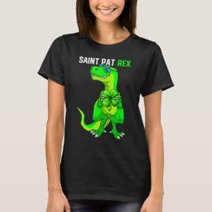 Lycklig St Pat T Rex Saint patrick's day Funny Din Shirt
