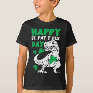 Lycklig St Pat Trex Dag Dinosaur St Patricks Day S T Shirt