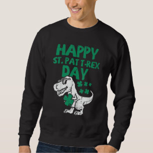 Lycklig St Pat Trex-dagen Dino Saurus St patricks Lång Ärmad Tröja