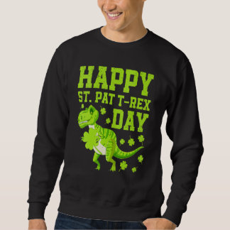 Lycklig St Pat Trex Day Dino St patricks day Dinos Lång Ärmad Tröja
