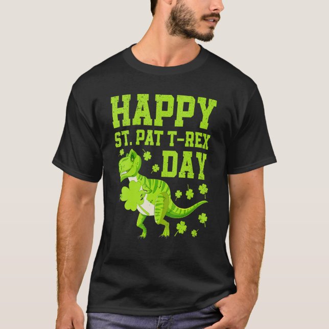 Lycklig St Pat Trex Day Dino St patricks day Dinos T Shirt (Framsida)