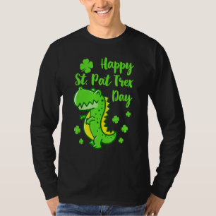 Lycklig St Pat Trex Day Dinosaur Funny St Patricks T Shirt