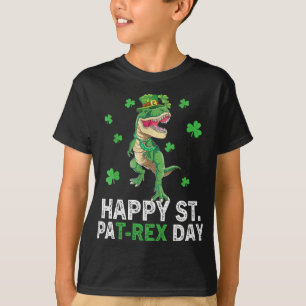 Lycklig St Pat Trex Day Dinosaur Småbarn St Patri T Shirt