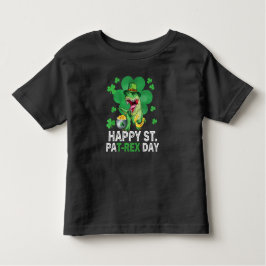 Lycklig St Pat Trex Day Dinosaur Småbarn St Patric T Shirt
