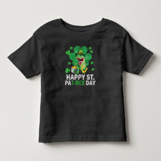 Lycklig St Pat Trex Day Dinosaur Småbarn St Patric T Shirt