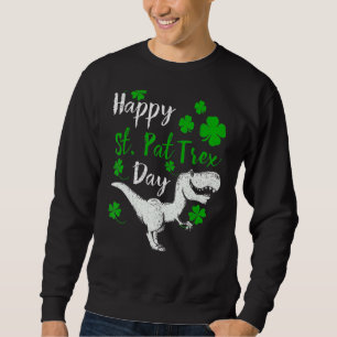 Lycklig St Pat Trex Day Dinosaur St Patrick' Lång Ärmad Tröja