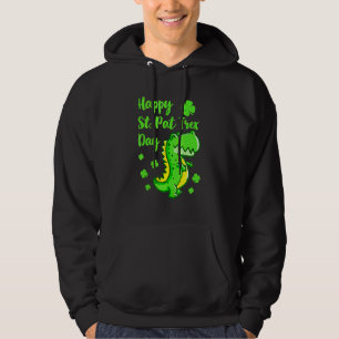 Lycklig St Pat Trex Day Dinosaur St patrick's day Hoodie