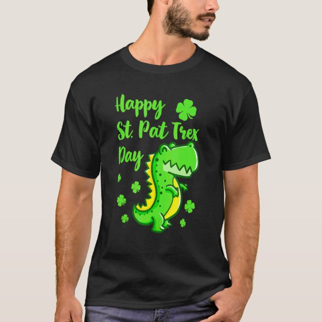 Lycklig St Pat Trex Day Dinosaur St patrick's day  T Shirt (Framsida)