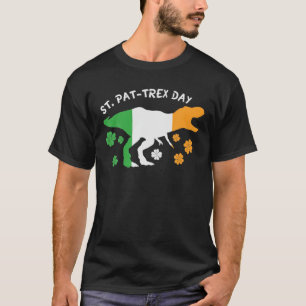 Lycklig St Pat Trex Day Dinosaur Tyrannosaur Patri T Shirt