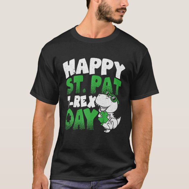 Lycklig St Pat Trex Day Funny Dino T Rex St Patric Shirt (Framsida)