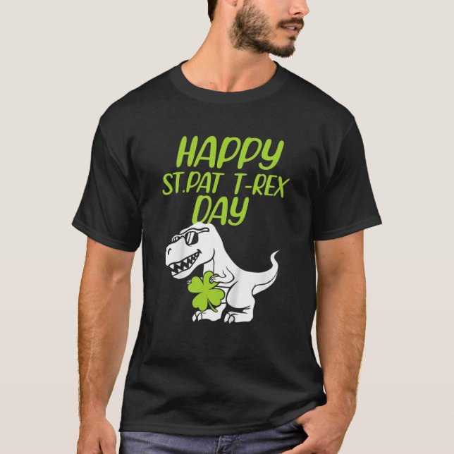 Lycklig St Pat Trex Day Patricks Day Småbarn T Shirt (Framsida)