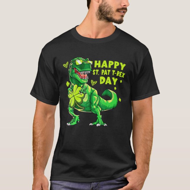 Lycklig St Pat Trex Day St Patrick Day Dinosaur Gi T Shirt (Framsida)