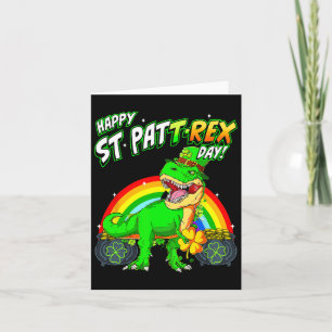 Lycklig St Pat Trex Day St patricks day Cute Dinos Kort