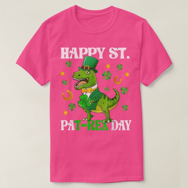Lycklig St PaTRe dosinosaur Saint patrick's day fö T Shirt (Design framsida)