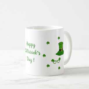 Lycklig St Patri-minimalistisk matkaffe Mugg