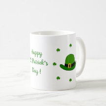 Lycklig St Patri-minimalistisk matkaffe Mugg