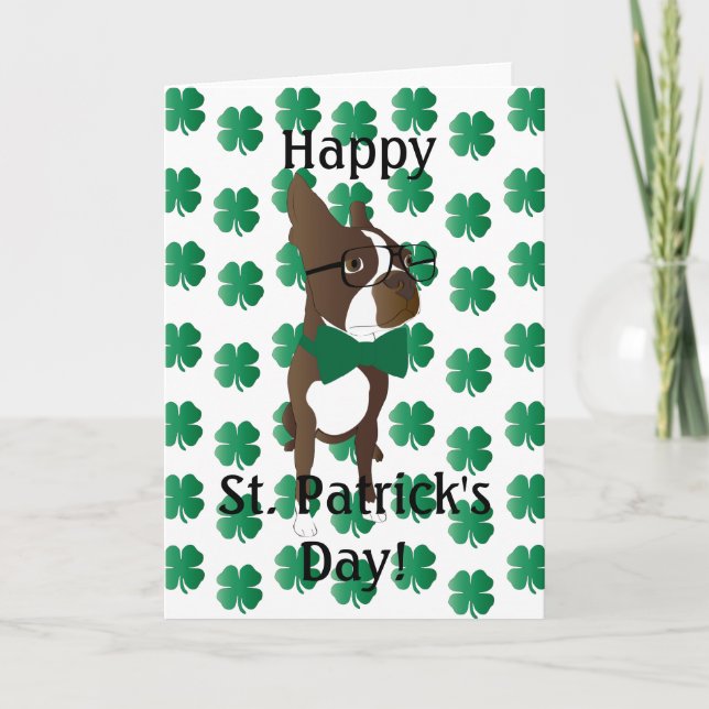 Lycklig St. Patrick Boston-terminalkort Kort (Framsida)