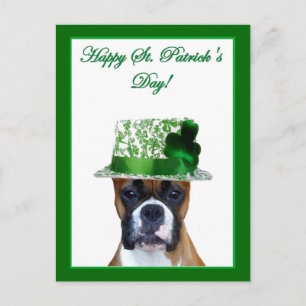 Lycklig St. Patrick Boxer-vykort Vykort