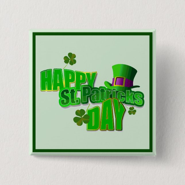 Lycklig St. Patrick dag 1 Knapp (Framsida)