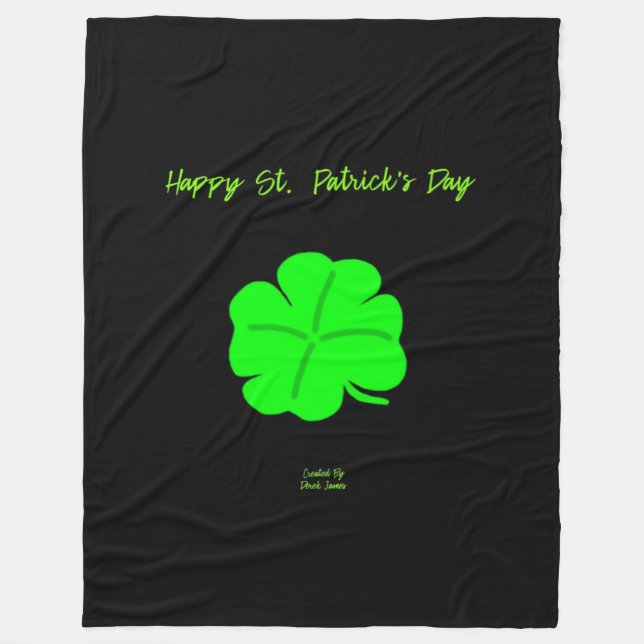 Lycklig St. Patrick dag Large Fleece Blanket (Framsidan)