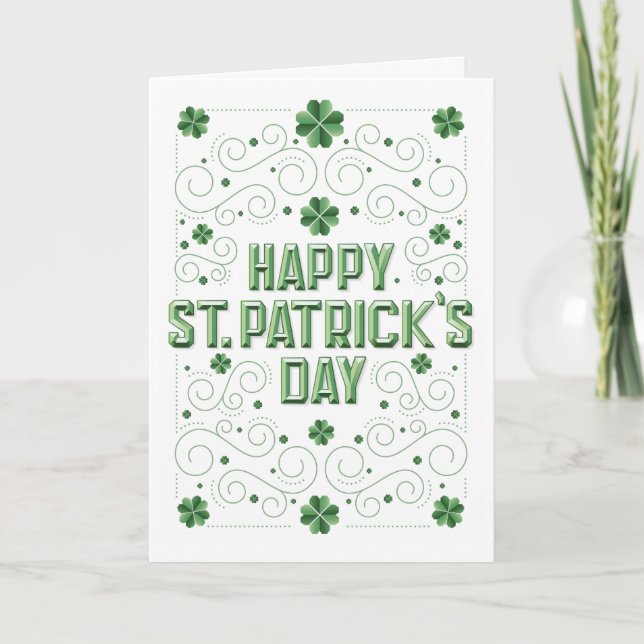 Lycklig St. Patrick-Dag-registrerat hälsningskort Helgkort (Framsida)