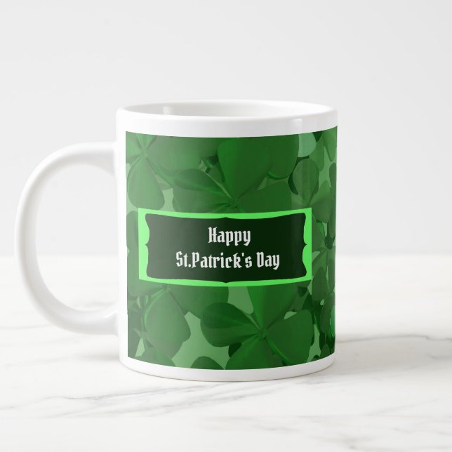 Lycklig St.Patrick-dagen Giant Coffee Mugg Jumbo Mugg (Vänster)