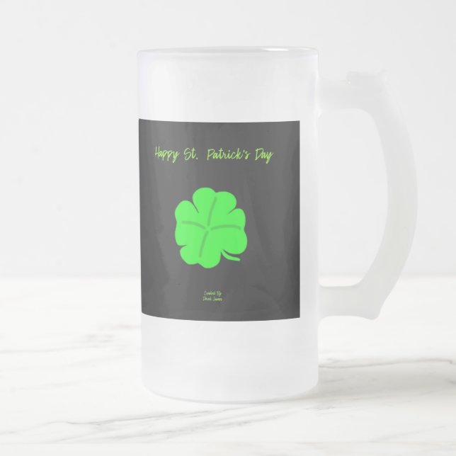 Lycklig St. Patrick-dagen - stort, frostat glas Mu Ölglas (Höger)