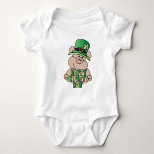 Lycklig St Patrick dags gröna gris! Tee Shirt