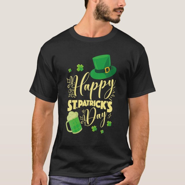 Lycklig St Patrick Day Drinking T Shirt (Framsida)