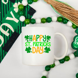 Lycklig St. Patrick Day Grönt Shamrock Kaffemugg