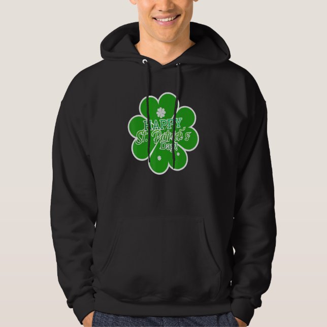 Lycklig St Patrick Day Hoodie (Framsida)