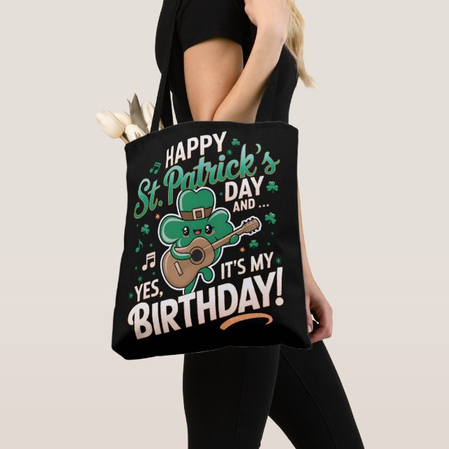 Lycklig St Patrick Day och det är min födelsedag Tygkasse (Närbild)