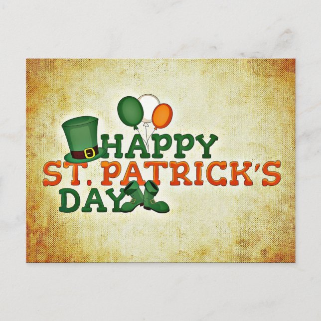 Lycklig St. Patrick-Day Postcard Vykort (Framsida)