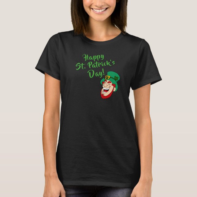 Lycklig St. Patrick Day Roligt & Magic Leprechaun T Shirt (Framsida)