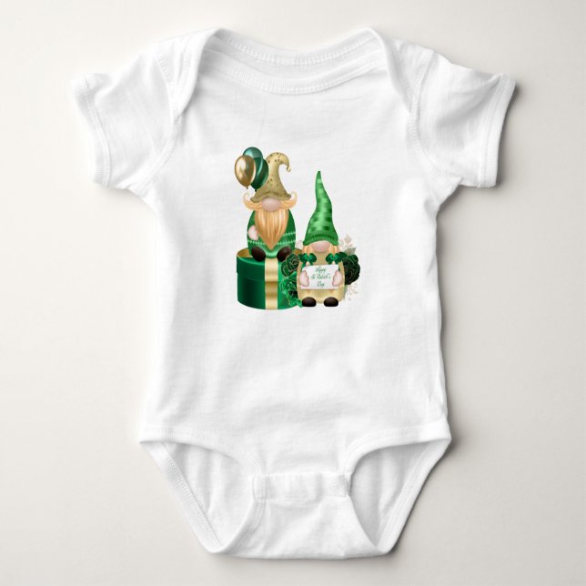 Lycklig St. Patrick Gnomes T Shirt (Framsida)