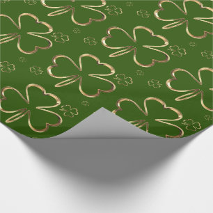 Lycklig St. Patrick Grön och gul Shamrock Klöver Presentpapper