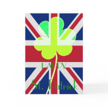 Lycklig St. Patrick Irish Shamrock UK Flagga Funny