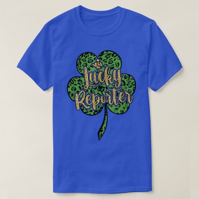 Lycklig St Patrick Lucky Reporter St patricks day T Shirt (Design framsida)