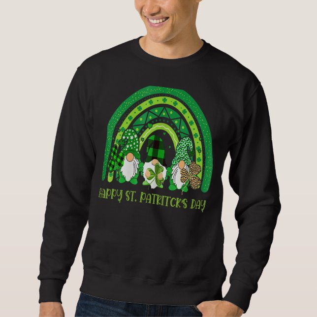 Lycklig St Patrick S Day Funny Saint patrick Irish Lång Ärmad Tröja (Framsida)