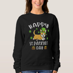 Lycklig St Patrick S Day Funy Saint patrick Corgi  T Shirt