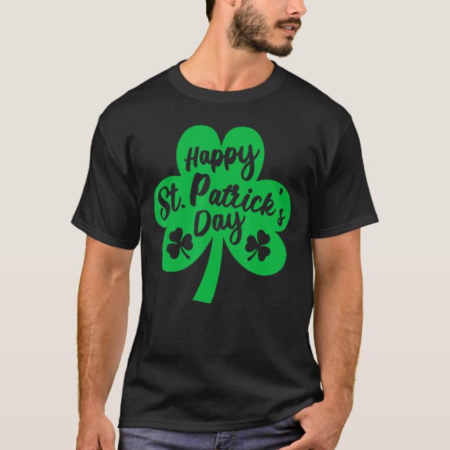 Lycklig St Patrick S Day Go Lucky Irish Shamrock C T Shirt (Framsida)