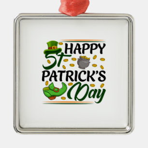 Lycklig St Patrick S Day Julgransprydnad Metall
